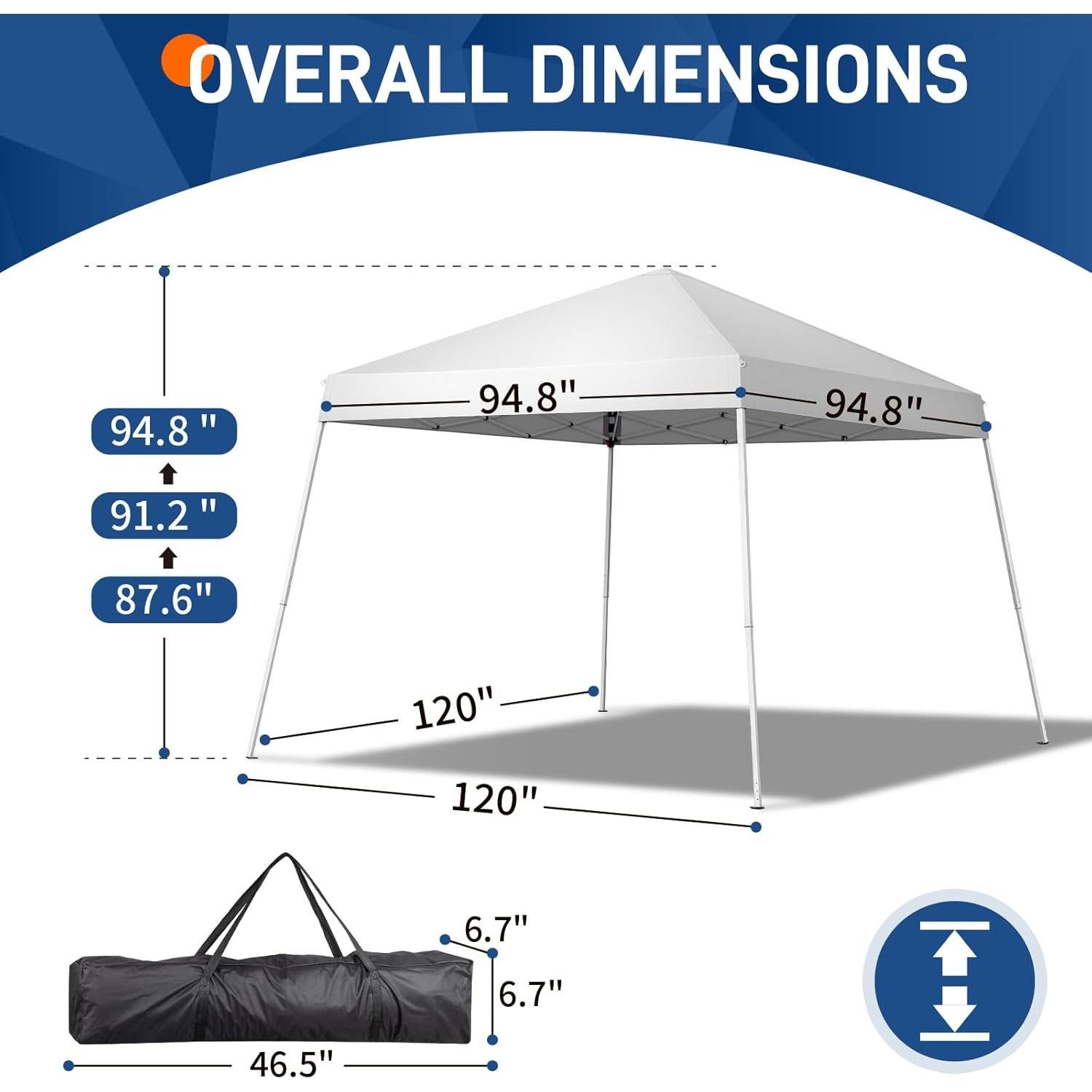Carpa Plegable Impermeable ELEMENT ACE 3x3m Blanca con Bolsa