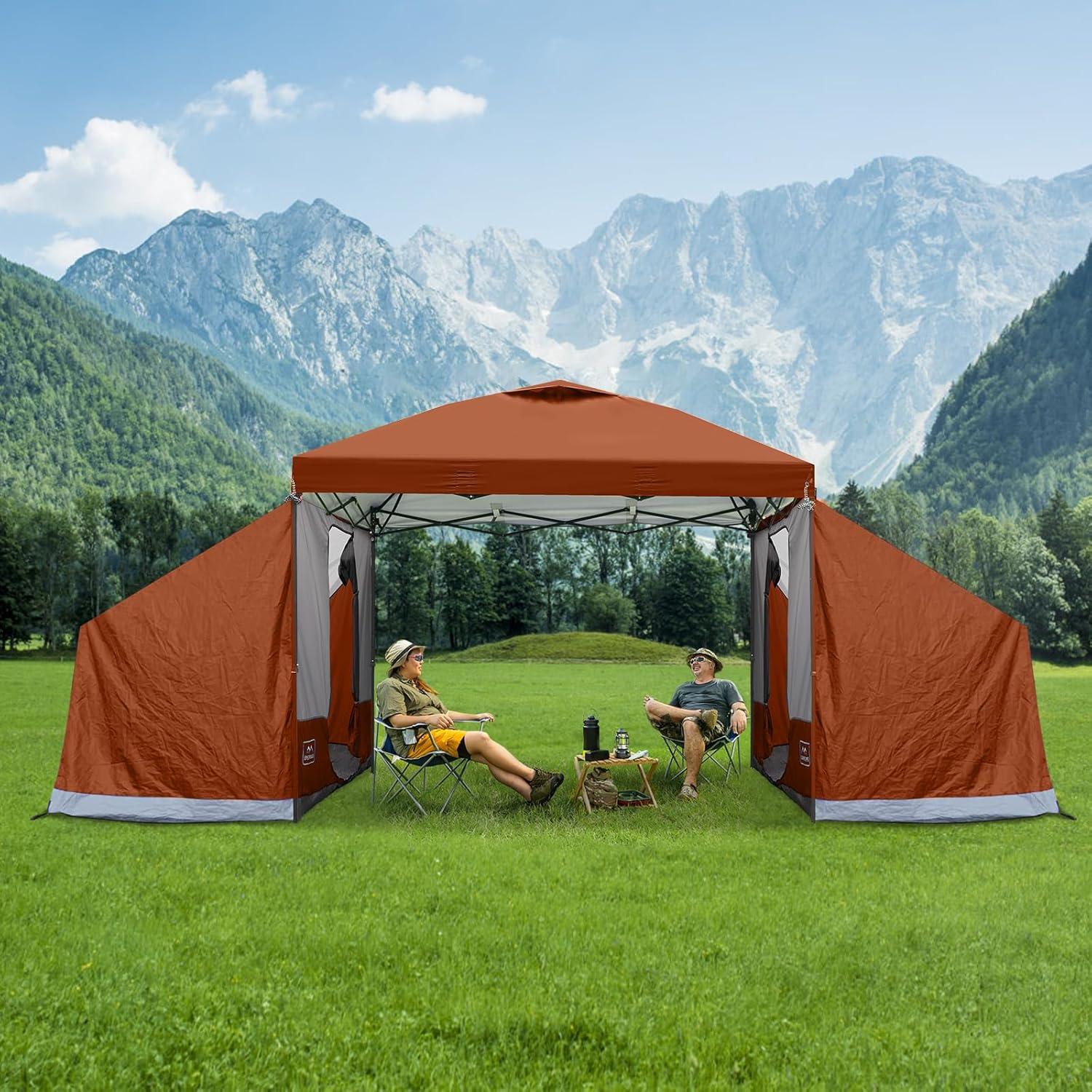 Tienda Lateral KAMPKEEPER para Carpa Plegable 3x3m Naranja