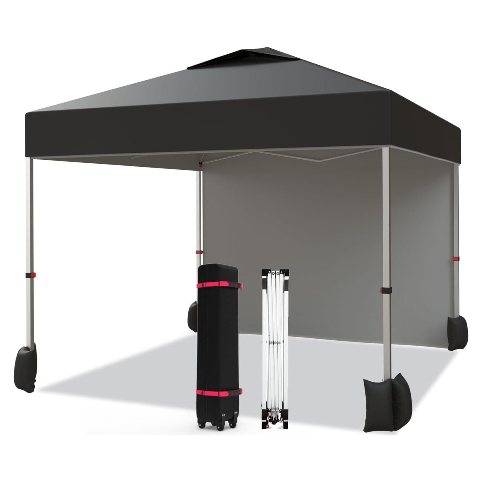 Carpa Portátil 3x3m LinTimes Negra con Techo Ventilado