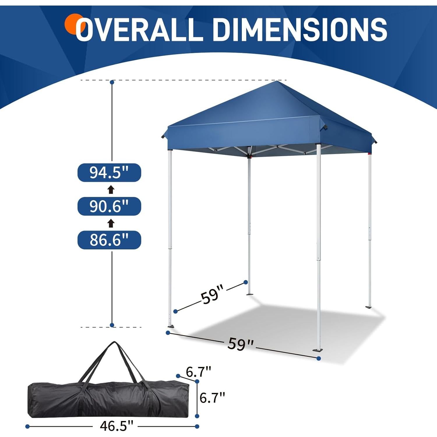 Carpa Plegable Pop Up 2.32x2.32m Hikarinowa Azul