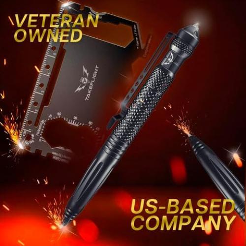 Bolígrafo Táctico TF TAKEFLIGHT - EDC Supervivencia Negro