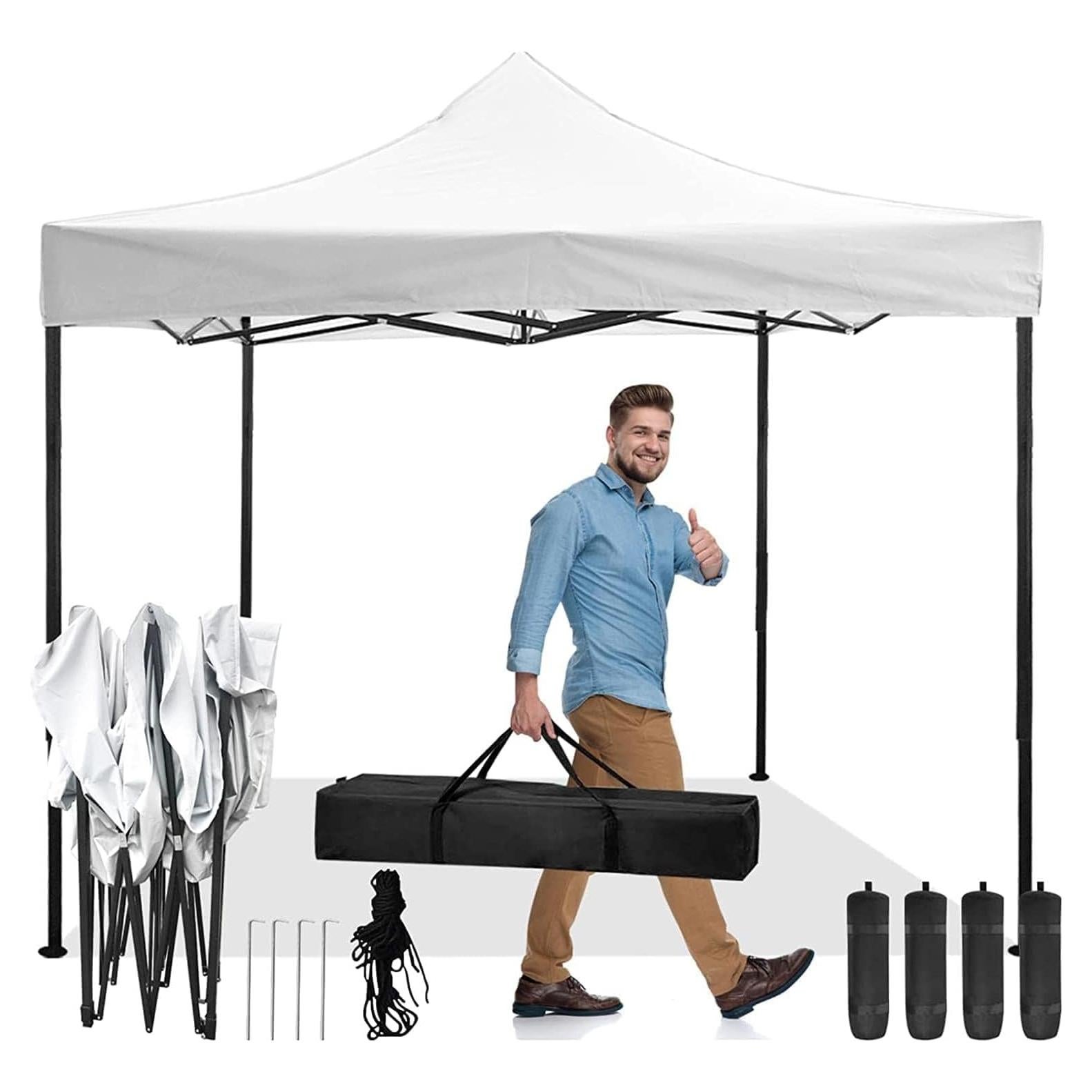 Carpa Plegable Bigacc 3x3m Blanca con Bolsa y Accesorios