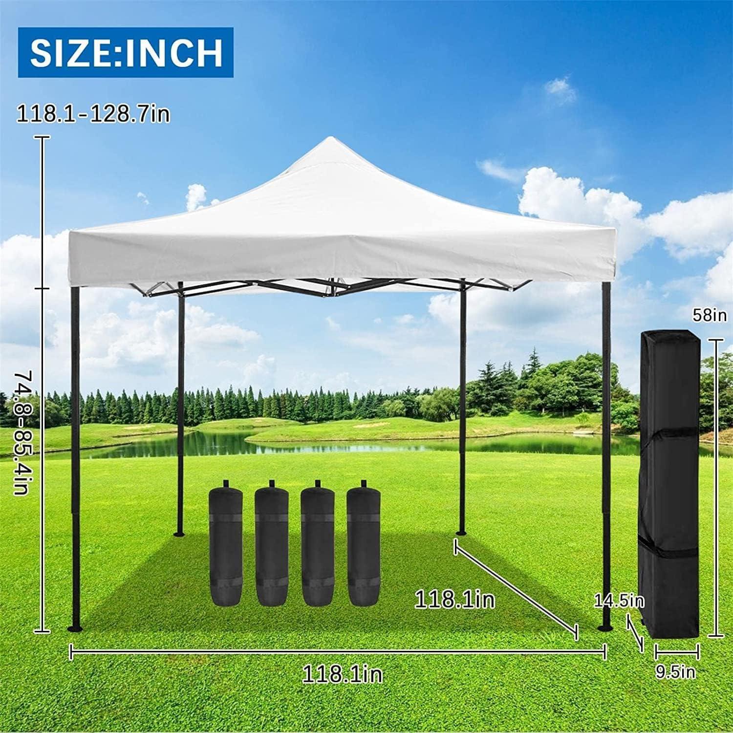 Carpa Plegable Bigacc 3x3m Blanca con Bolsa y Accesorios