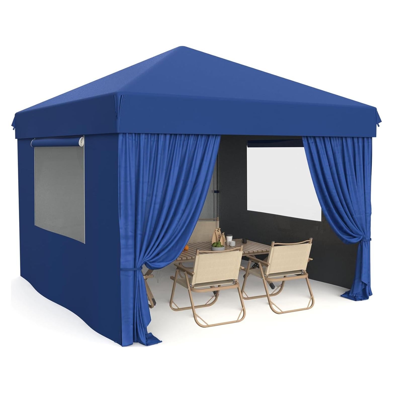 Carpa Plegable 3x3m Hipicute Azul con Paredes Removibles