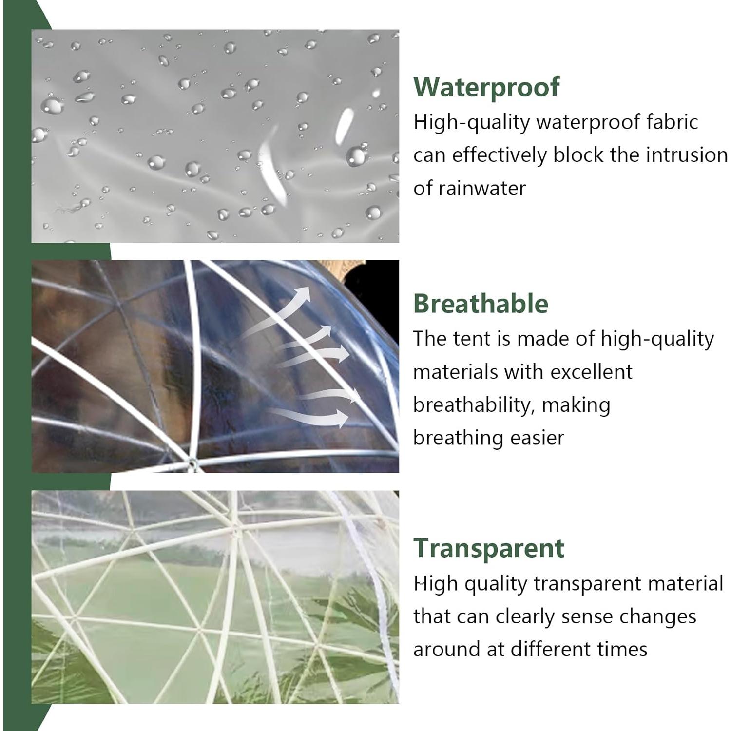 Cúpula de Jardín Gaonala 3.65x2.2m PVC Transparente Resistente