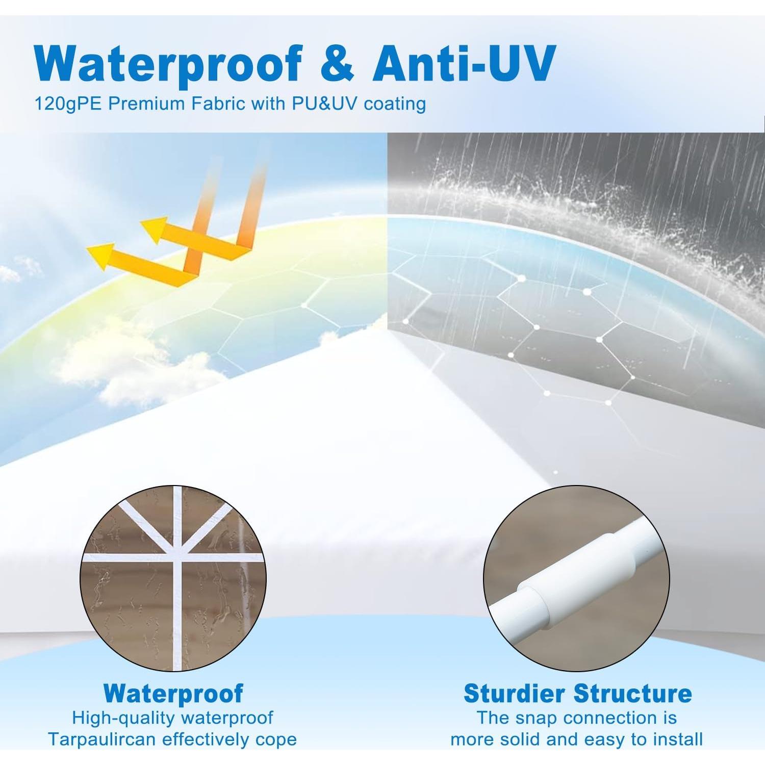 Carpa Plegable AYJOIR 10x9m Blanca con 8 Paredes Laterales