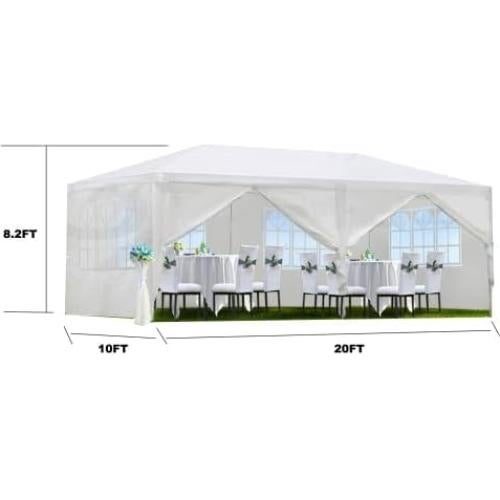 Carpa de Fiesta Exterior Gazebo EliteZ 10x6m Blanca Impermeable