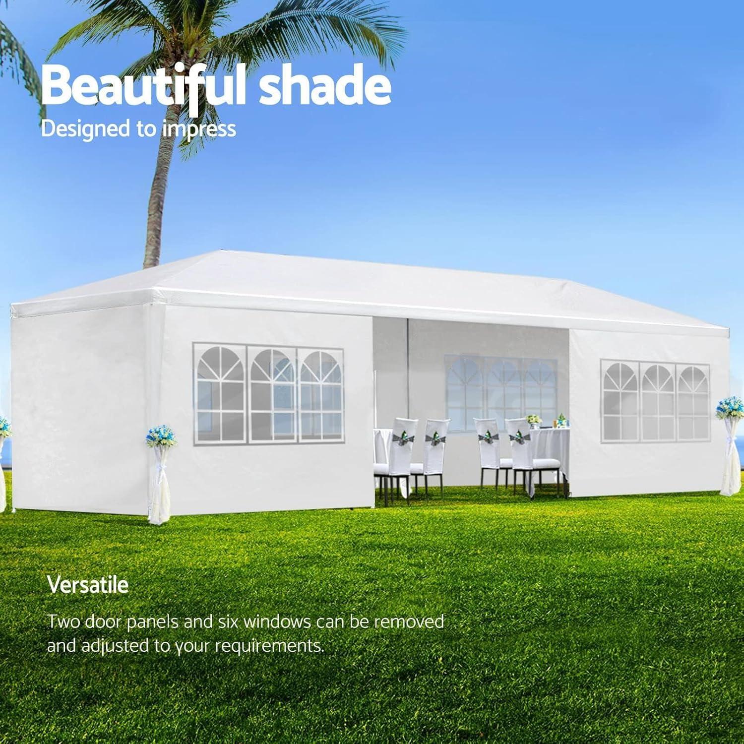 Carpa de Fiesta Exterior Gazebo EliteZ 10x6m Blanca Impermeable