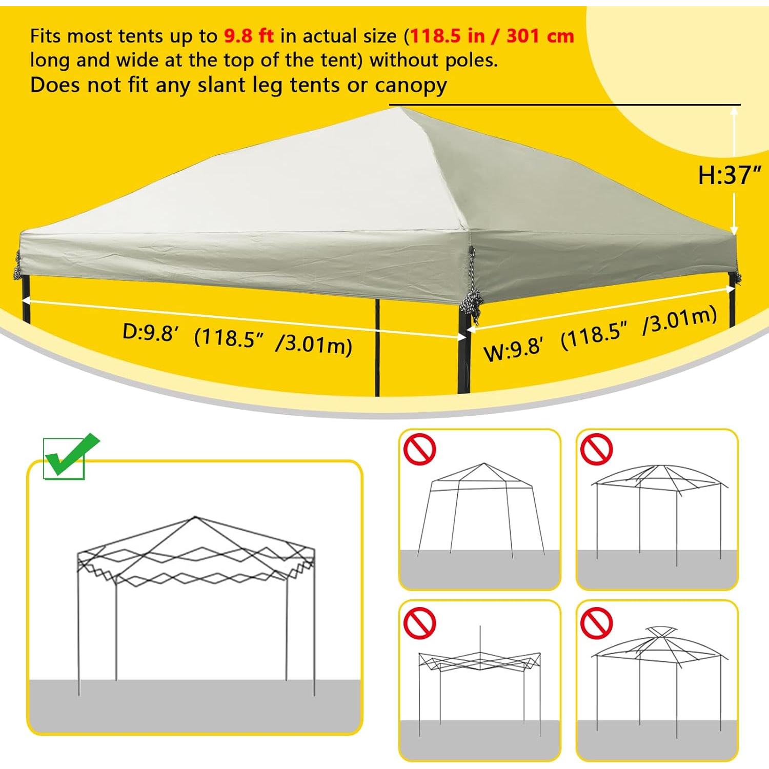 Techo de Carpa D&ONEHOS 10x10 Beige Impermeable 301x301 cm