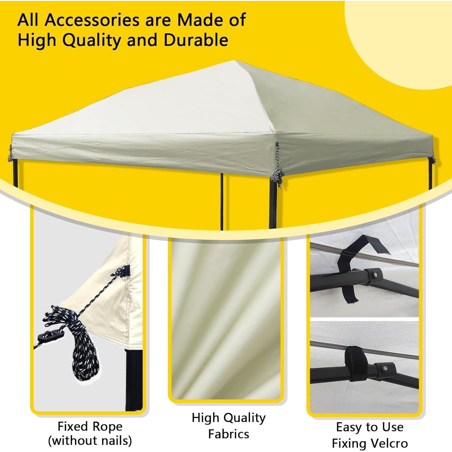 Techo de Carpa D&ONEHOS 10x10 Beige Impermeable 301x301 cm