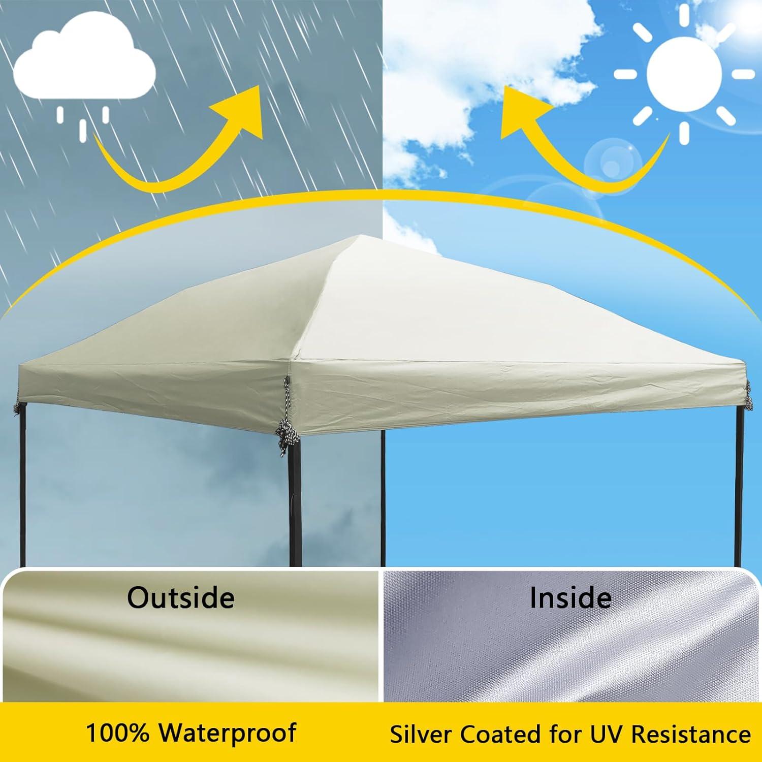 Techo de Carpa D&ONEHOS 10x10 Beige Impermeable 301x301 cm
