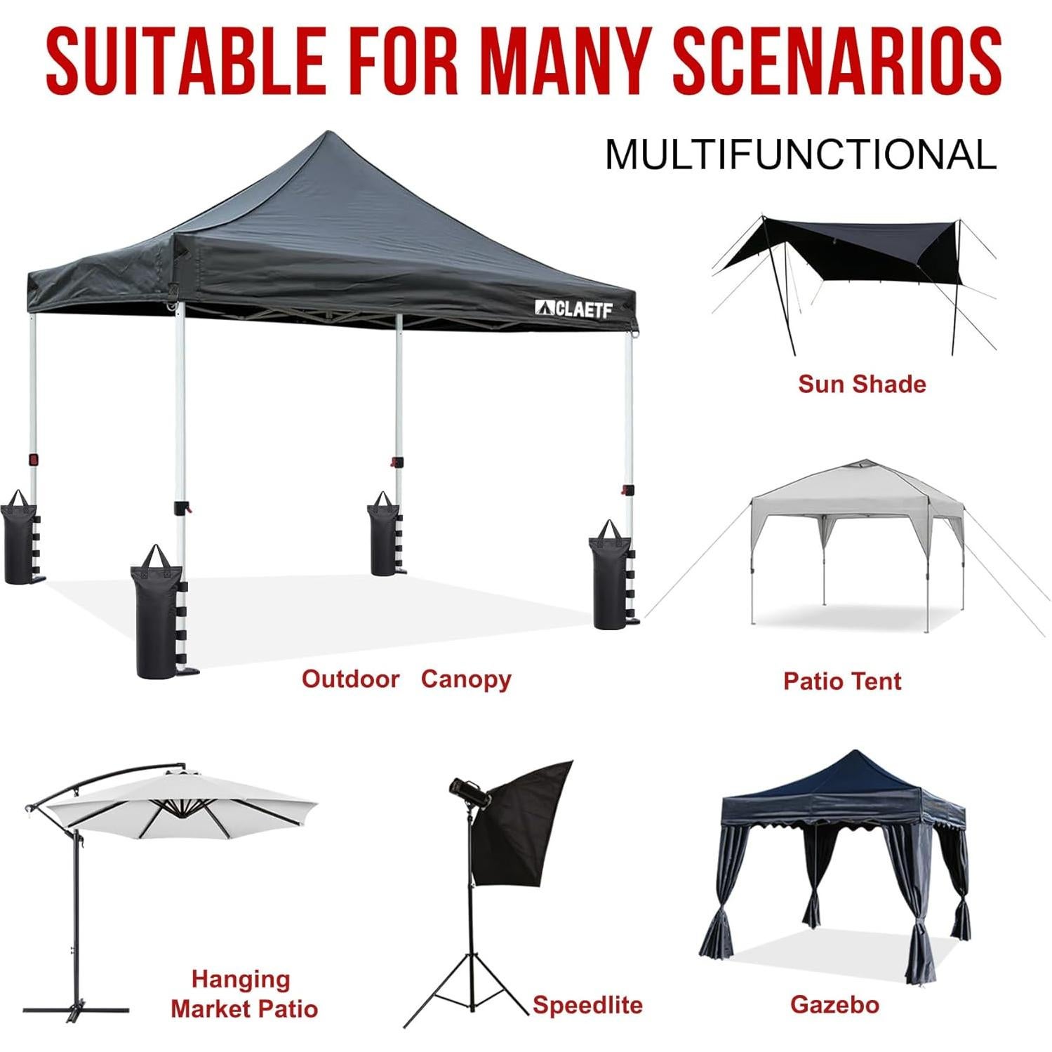 Bolsas de Arena para Toldo CLAETF - Juego de 4, 14.97 kg cada una