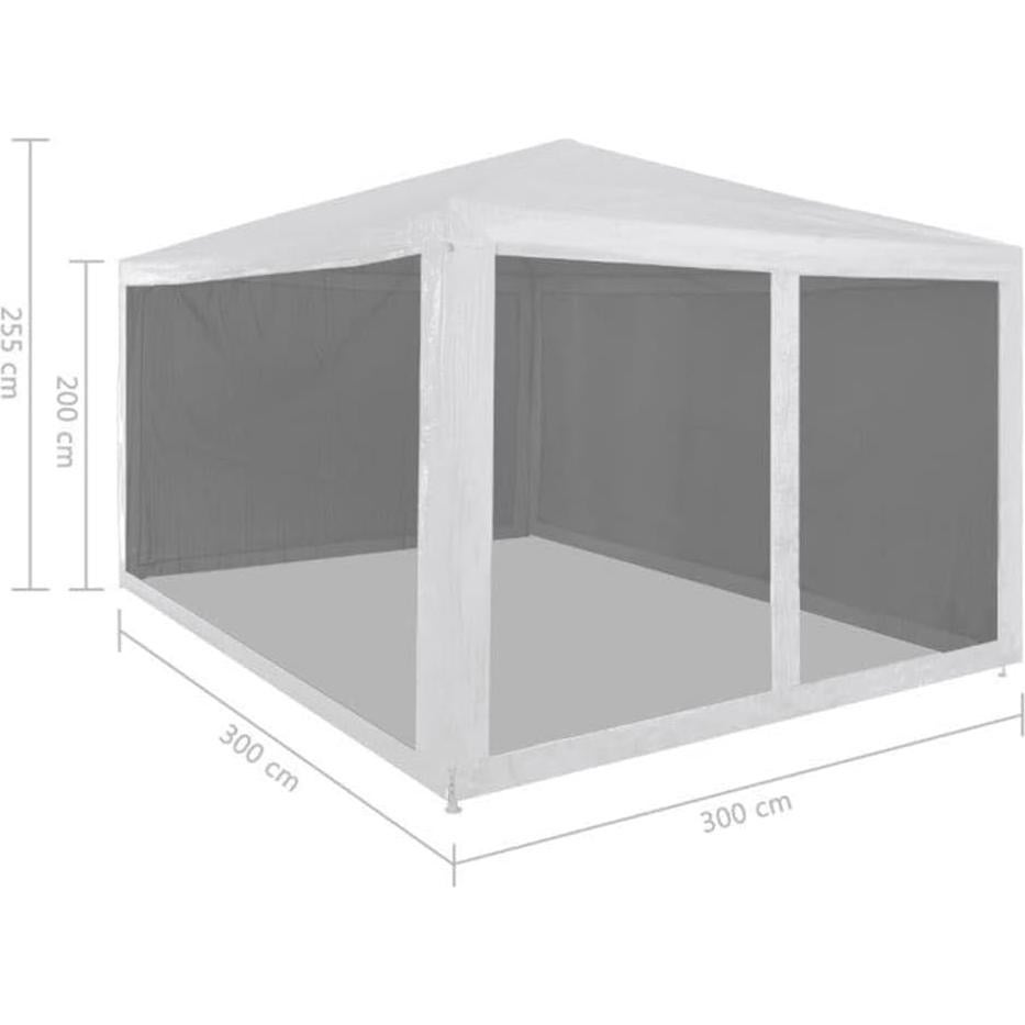 Carpa de Fiesta YELWHI 2.99x2.99m con 4 Paredes de Malla