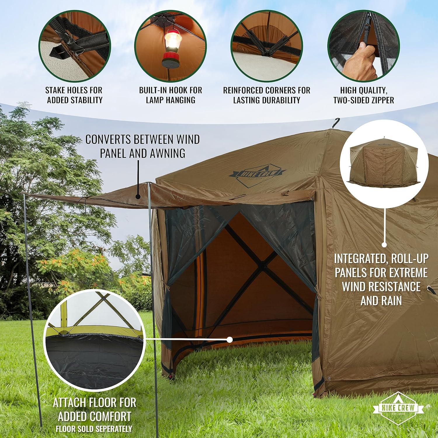 Carpa Plegable Hike Crew 12x12 Pies para Camping 8 Personas