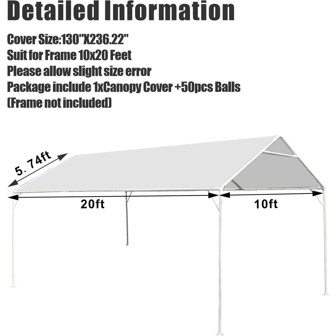 Cubierta de Toldo Eunika 10x6 m Impermeable y Anti-UV