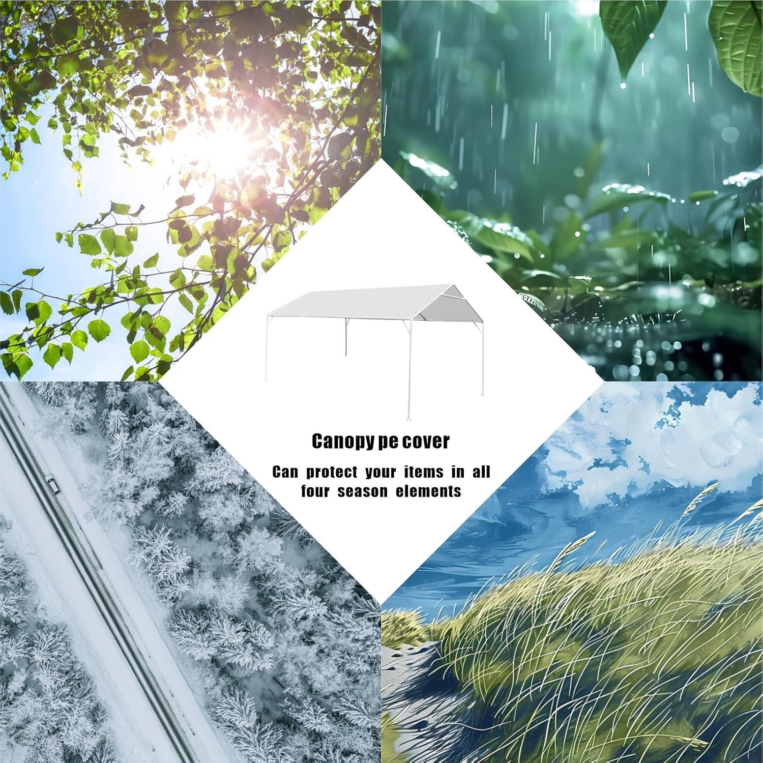 Cubierta de Toldo Eunika 10x6 m Impermeable y Anti-UV