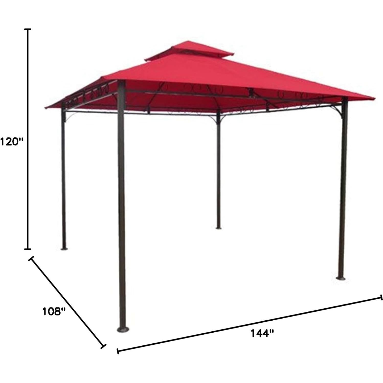 Gazebo Cuadrado Maykoosh 3.65x3.05m Techo Ventilado