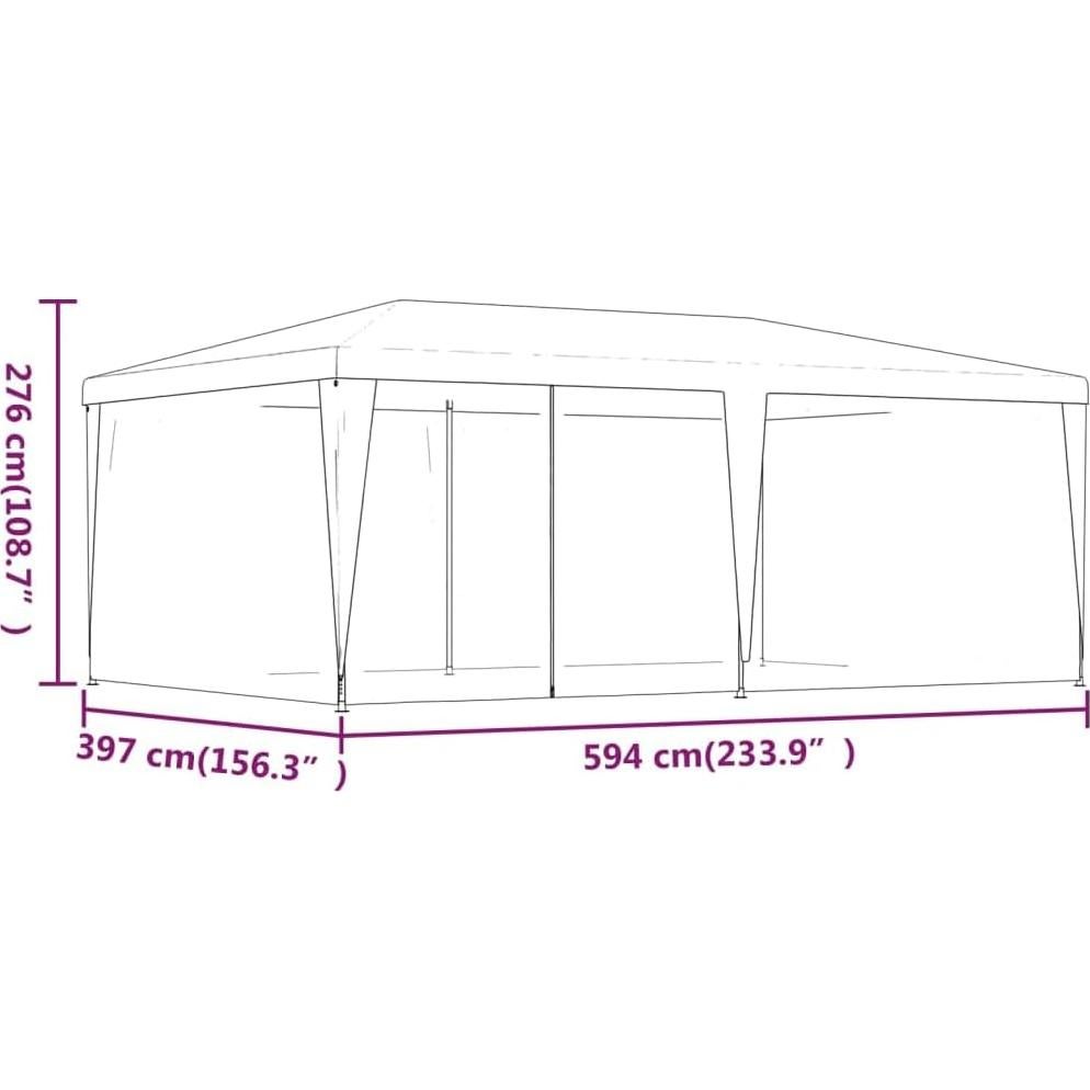 Carpa Roja 596.5x396.2 cm WHOPBXGAD con Paredes de Malla