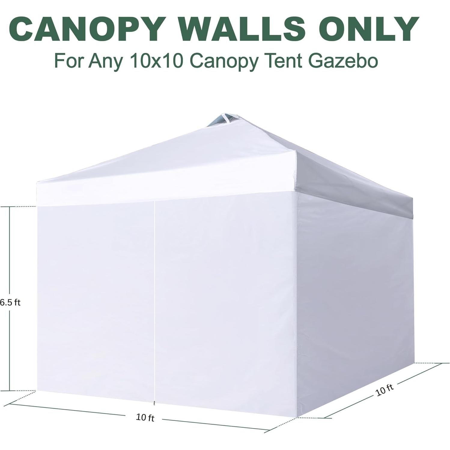 Paredes Laterales para Carpa Canopy SCOMANAGE 1.98x3.05m Blanca