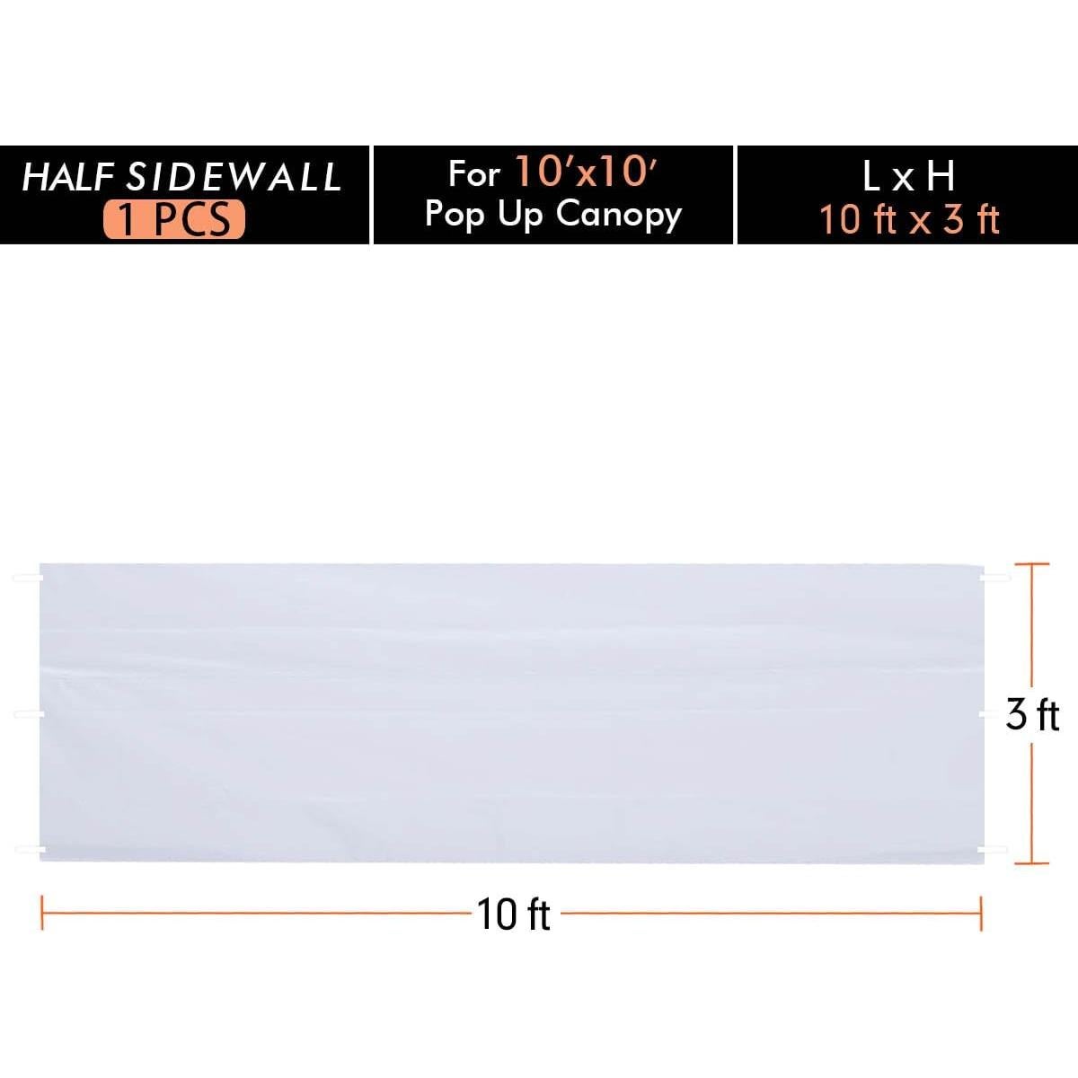 Pared Lateral Media Ontheway para Carpa Pop Up 3x3m Blanca