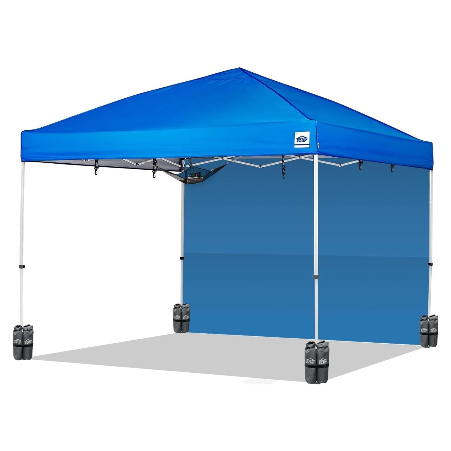 Carpa Plegable E-Z UP Envoy Plus 3x3m Azul con Pared Lateral