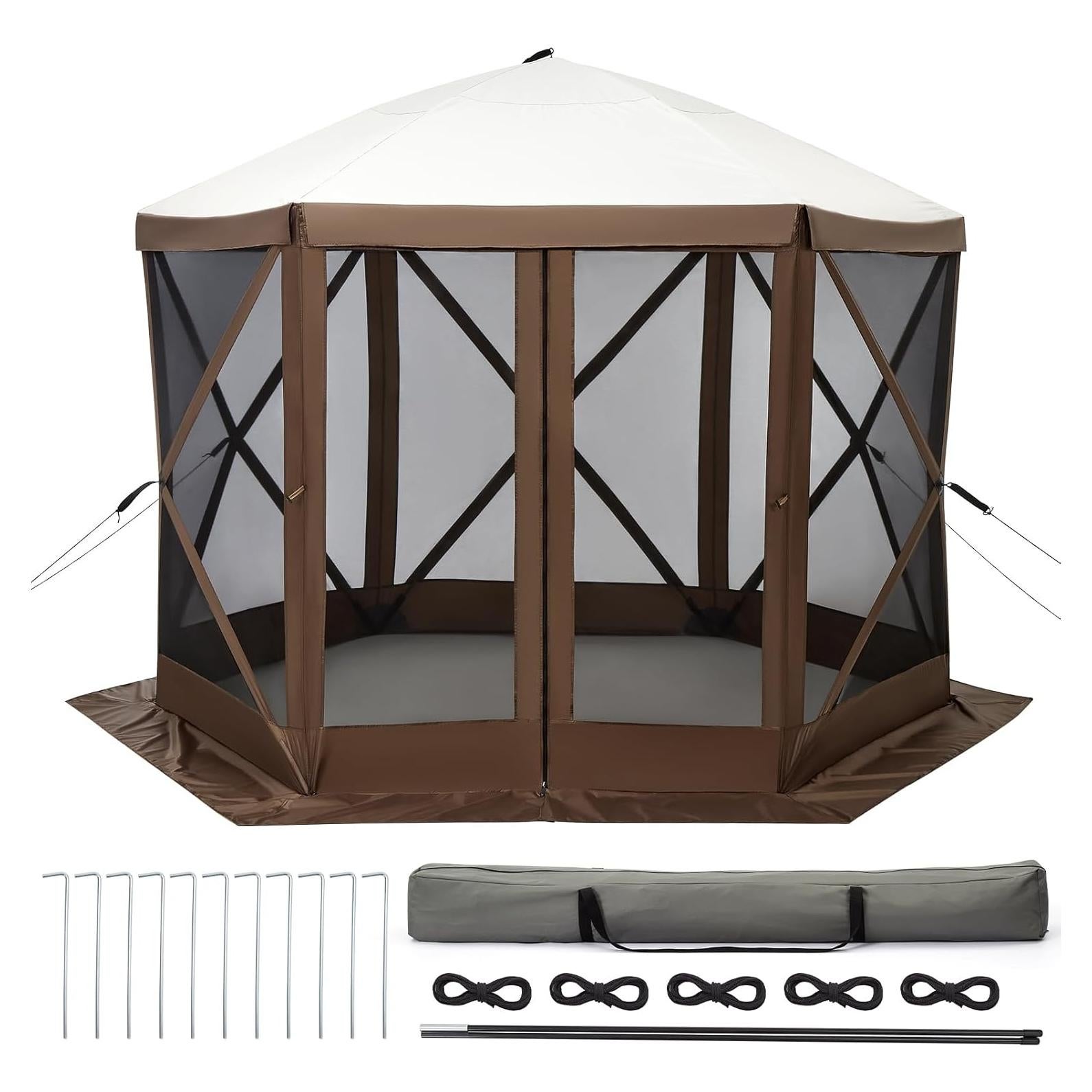 Carpa Gazebo Portátil Hipicute 3.66x3.66m con Mosquitera