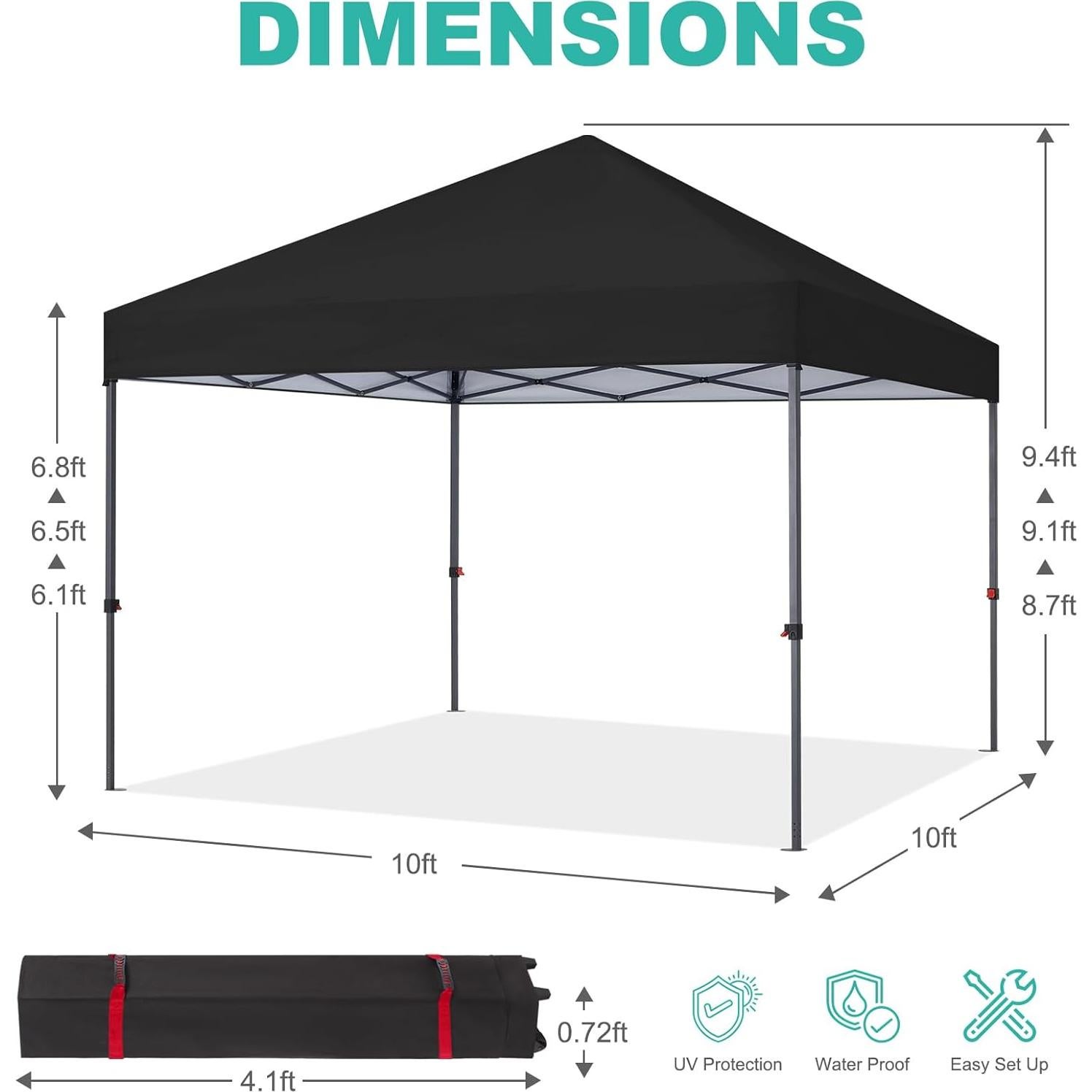 Carpa Plegable 3x3m HLong con Configuración de Un Solo Empuje