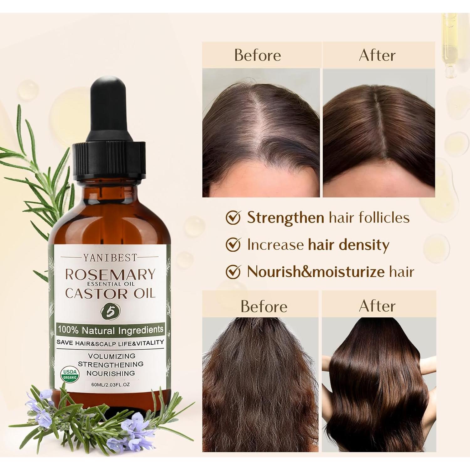 Aceite Esencial de Romero Orgánico YANIBEST 60 ml para Cabello