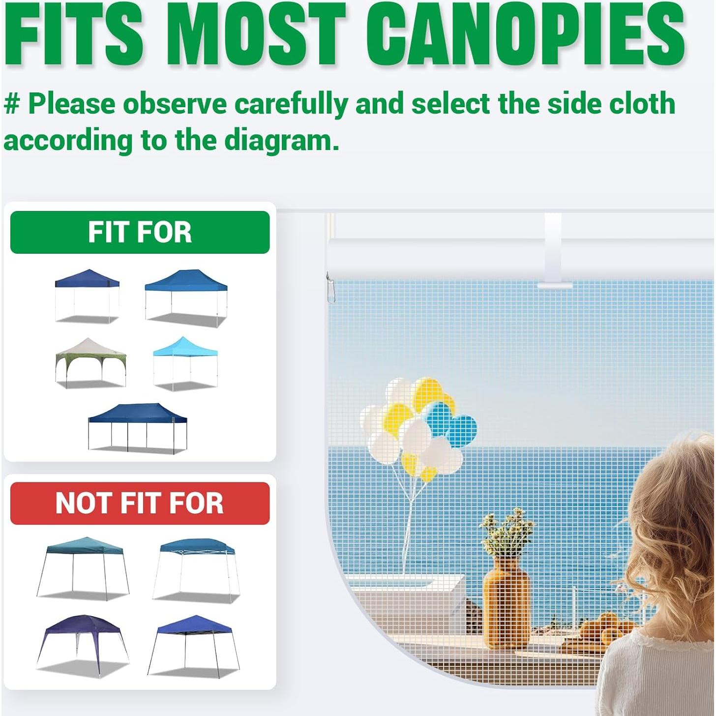 Pared Solar Instantánea Acepic 10x10 ft con Ventana Malla