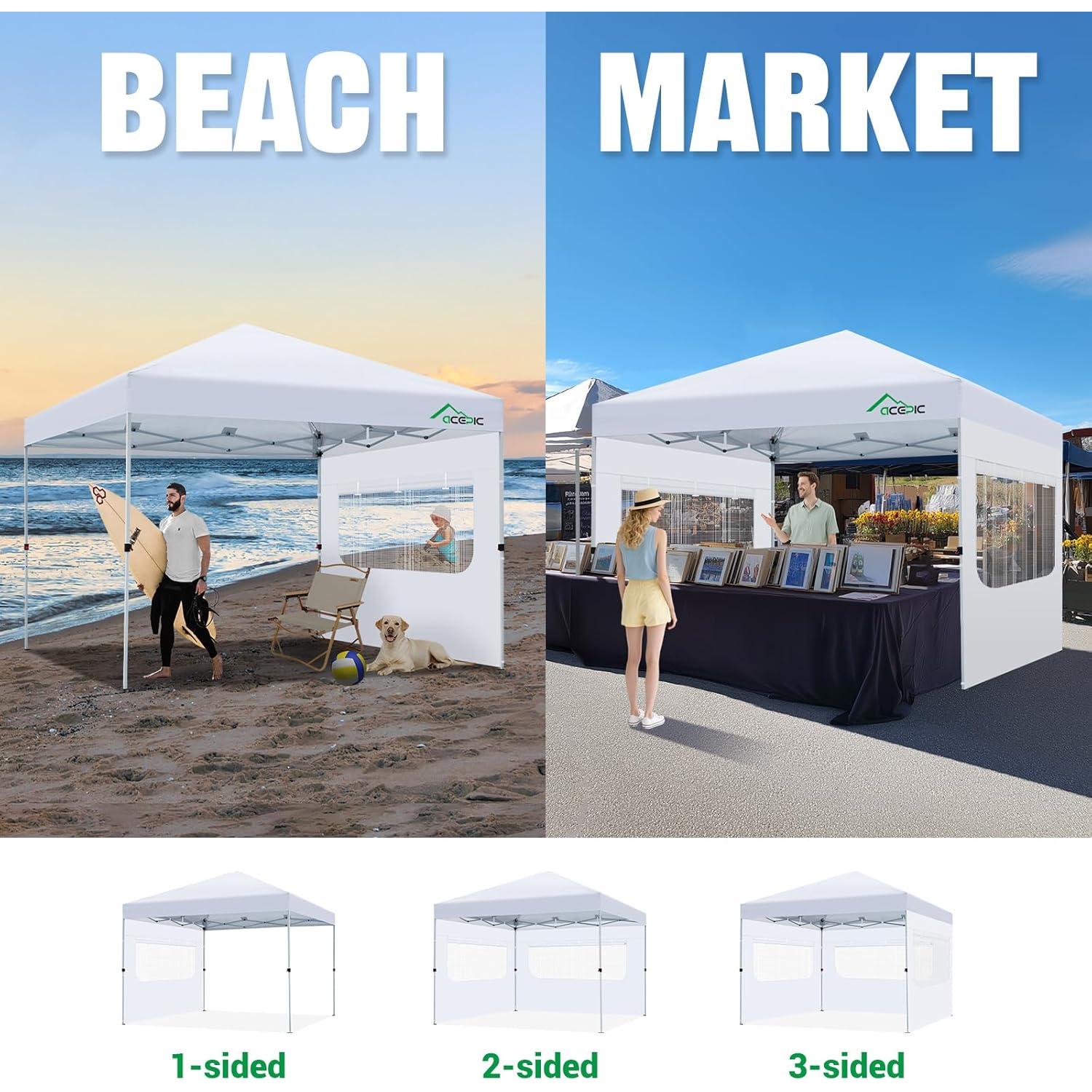 Pared Solar Instantánea Acepic 10x10 ft con Ventana Malla