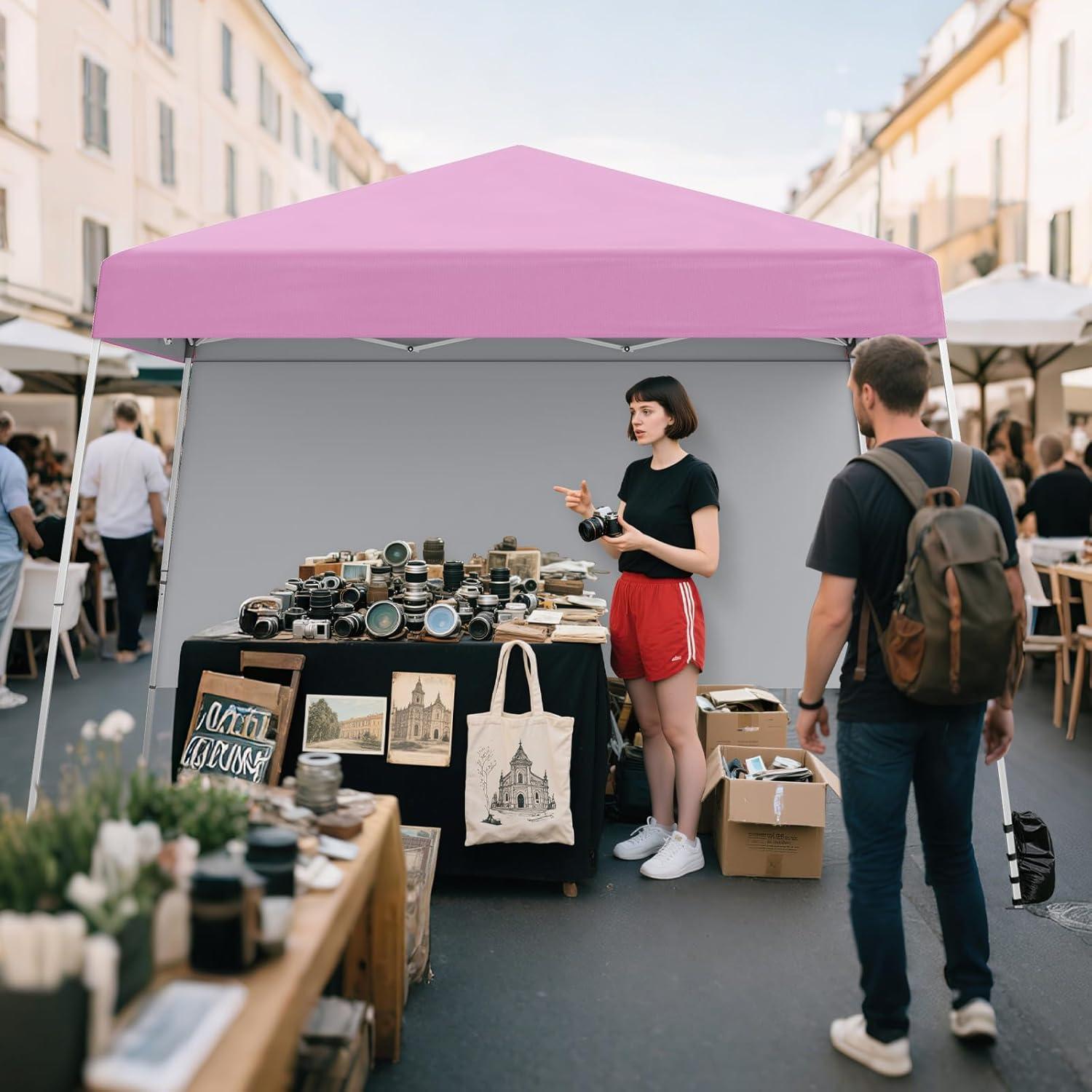 Toldo Plegable Nightcore 3x3 m UPF 50+ con Pared Lateral Rosa