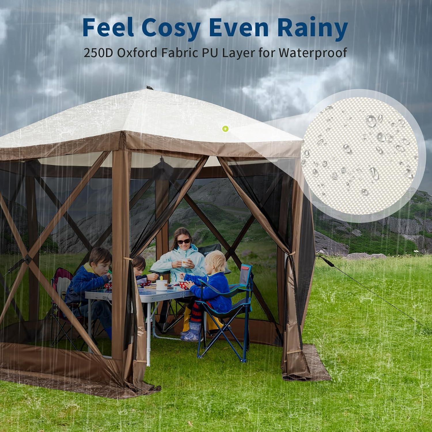 Carpa Gazebo Portátil SLEKVERSA 3.6x3.6m con Mosquitera