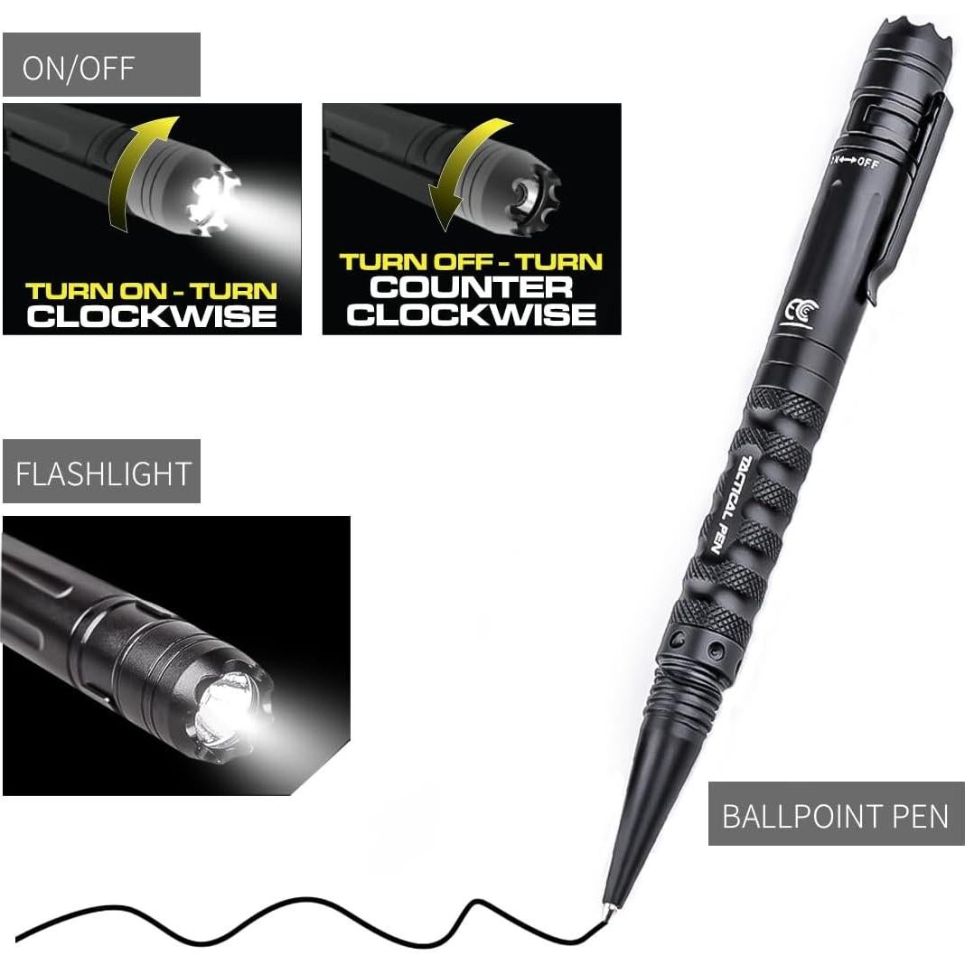 Bolígrafo Táctico MCCC con Linterna LED y Rompevidrios