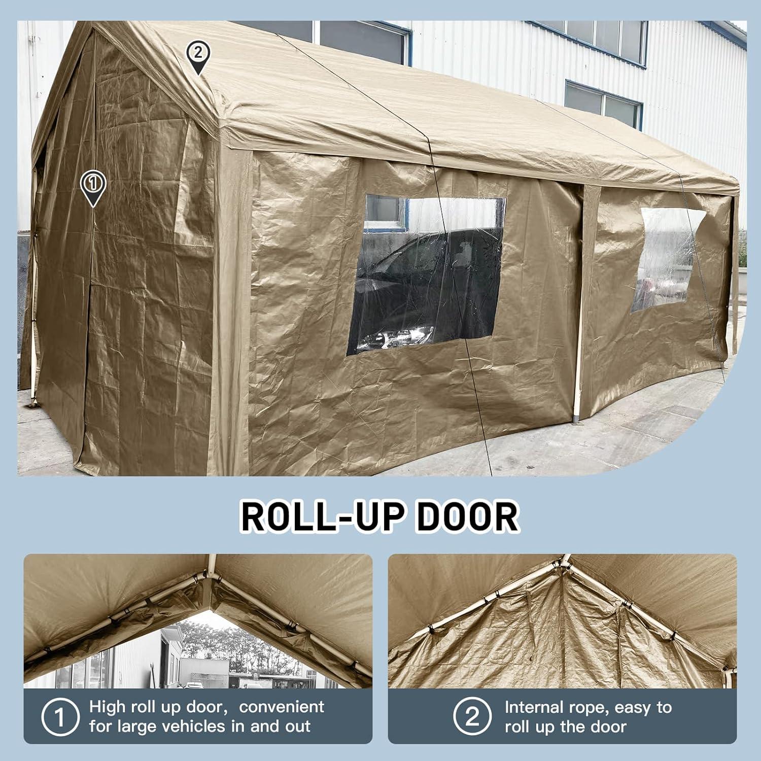 Carpa Portátil 6.1x3.05m Genérico Impermeable Caqui