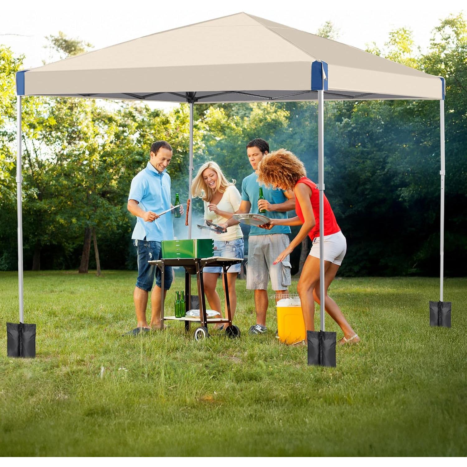 Carpa Plegable BPS 3x3 m Caqui con Bolsa y Ruedas