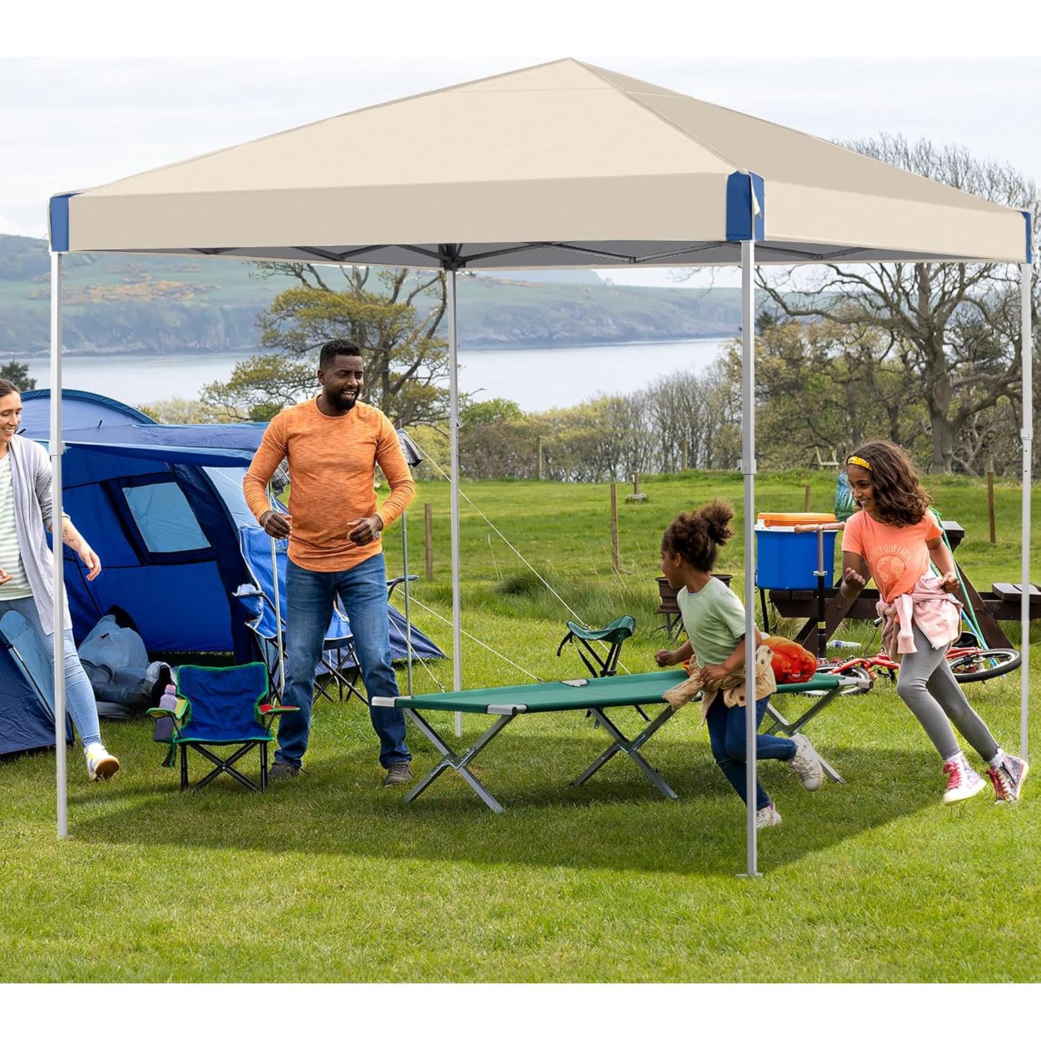 Carpa Plegable BPS 3x3 m Caqui con Bolsa y Ruedas