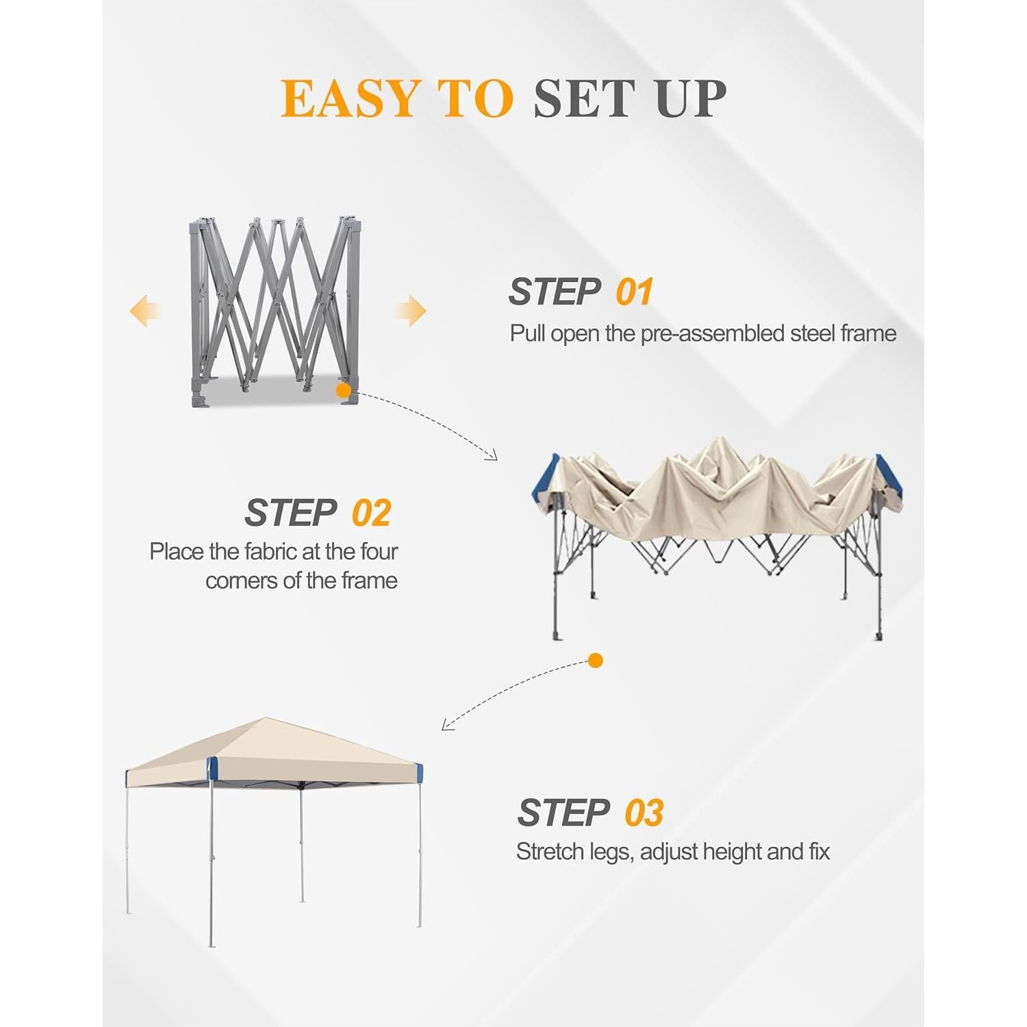 Carpa Plegable BPS 3x3 m Caqui con Bolsa y Ruedas