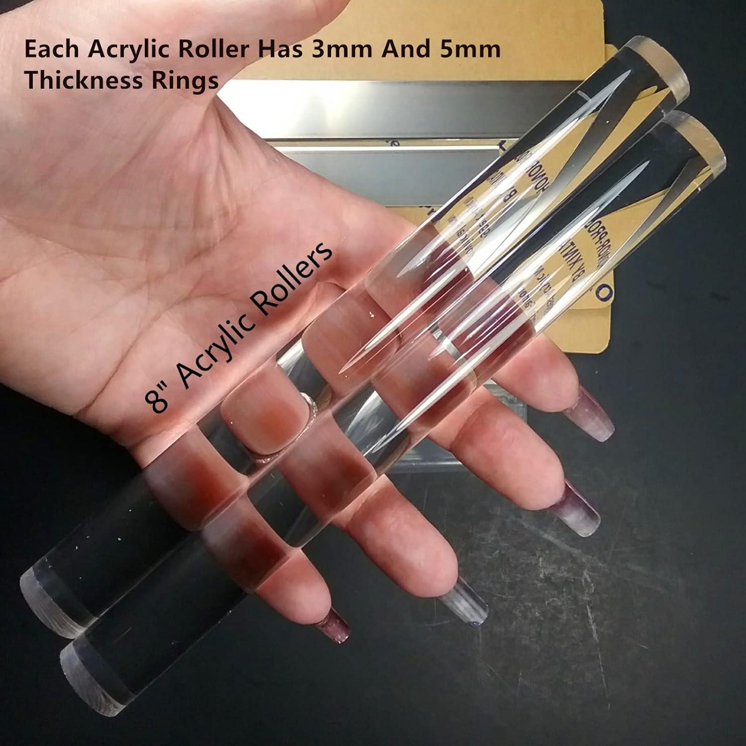 Rodillos Acrílicos DIYOOHOMY con Anillos de Grosor 3mm y 5mm