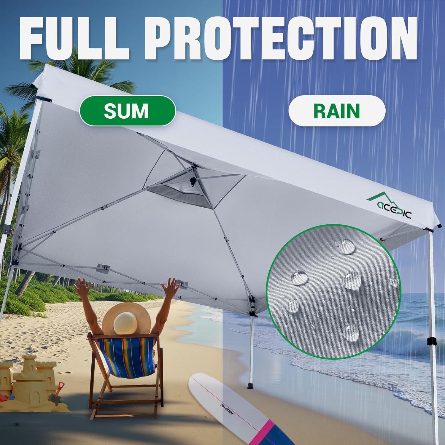 Cubierta de Toldos Impermeable Acepic 10x10 Negro UV