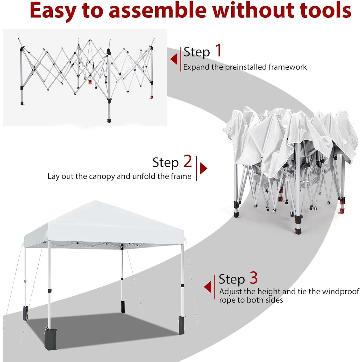 Carpa Plegable 3x3 m YardYonder - Gran Sombra para Eventos