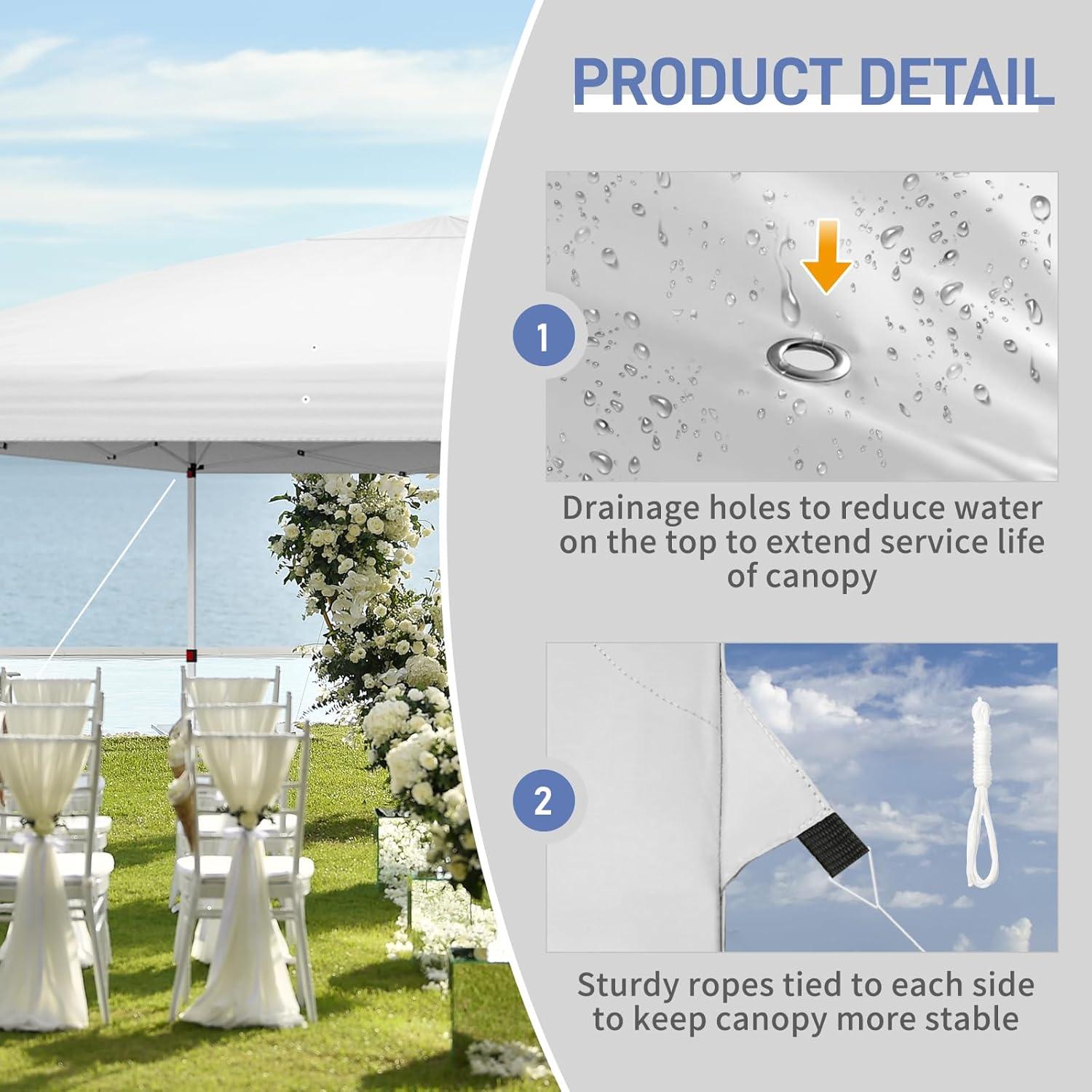 Carpa Pop Up VINGLI 10x6 m Blanca con Paredes Laterales