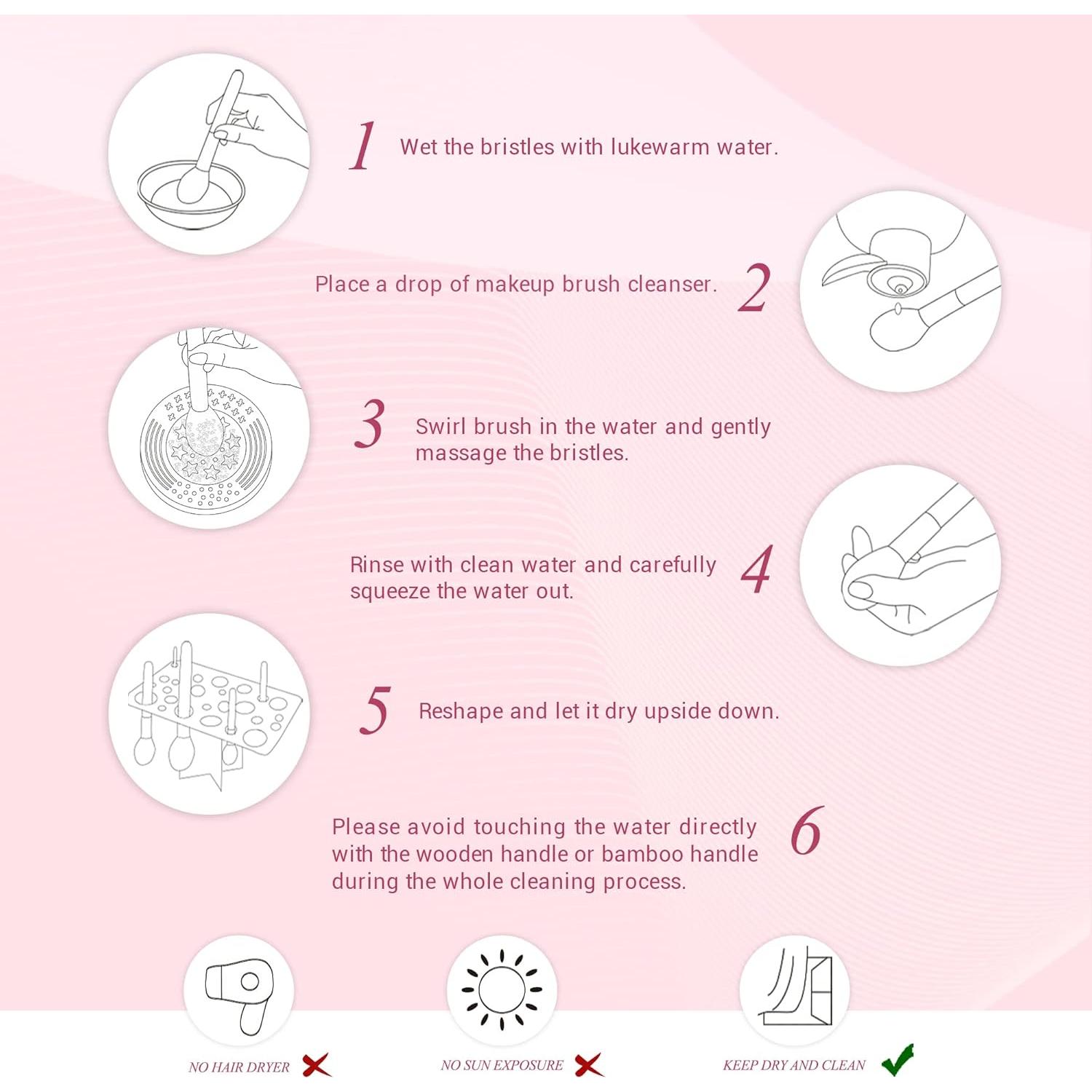 Juego de Brochas de Maquillaje Jessup 15 Piezas Rosa Oro/Negro