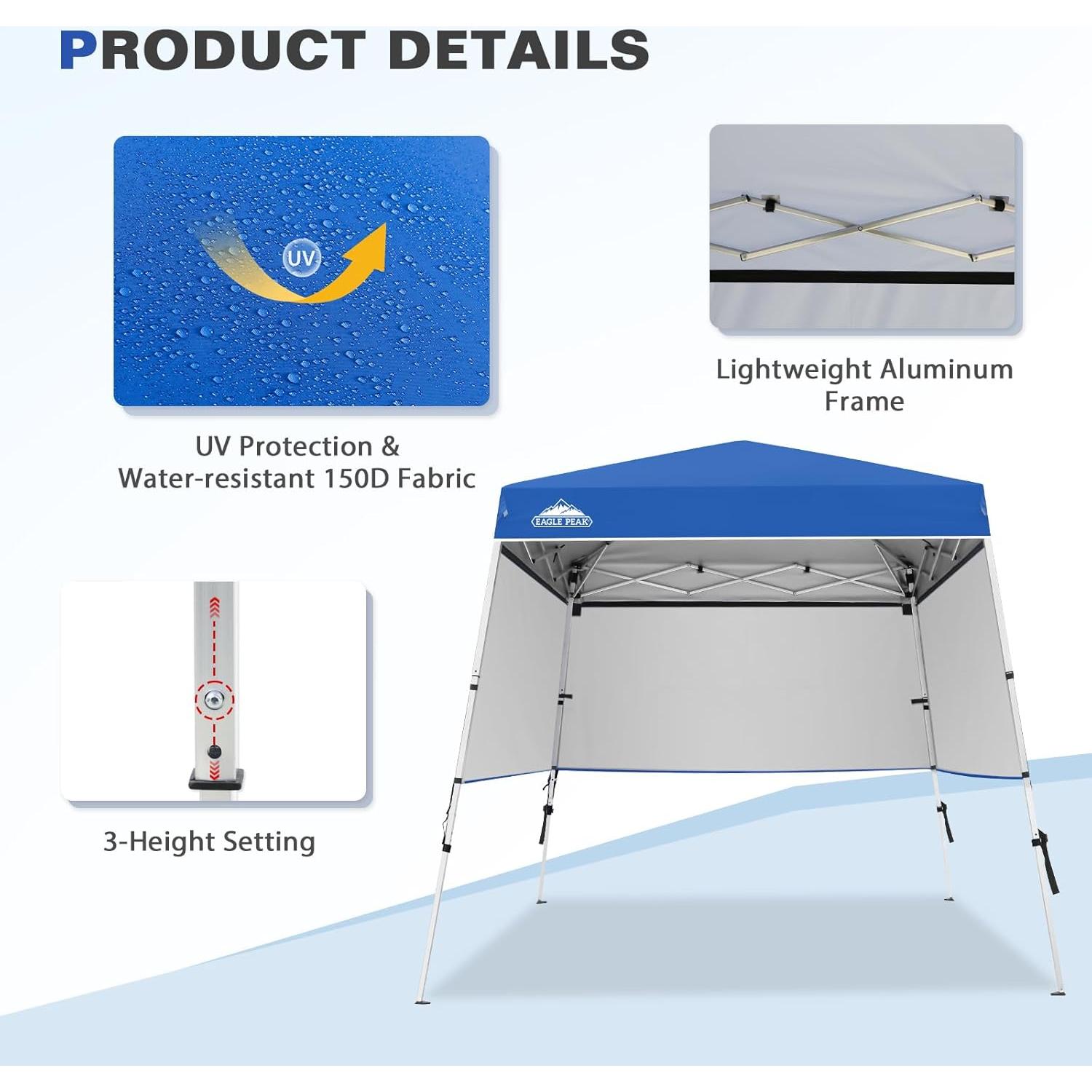 Carpa Pop Up EAGLE PEAK 8x8 Plegable Aluminio Azul