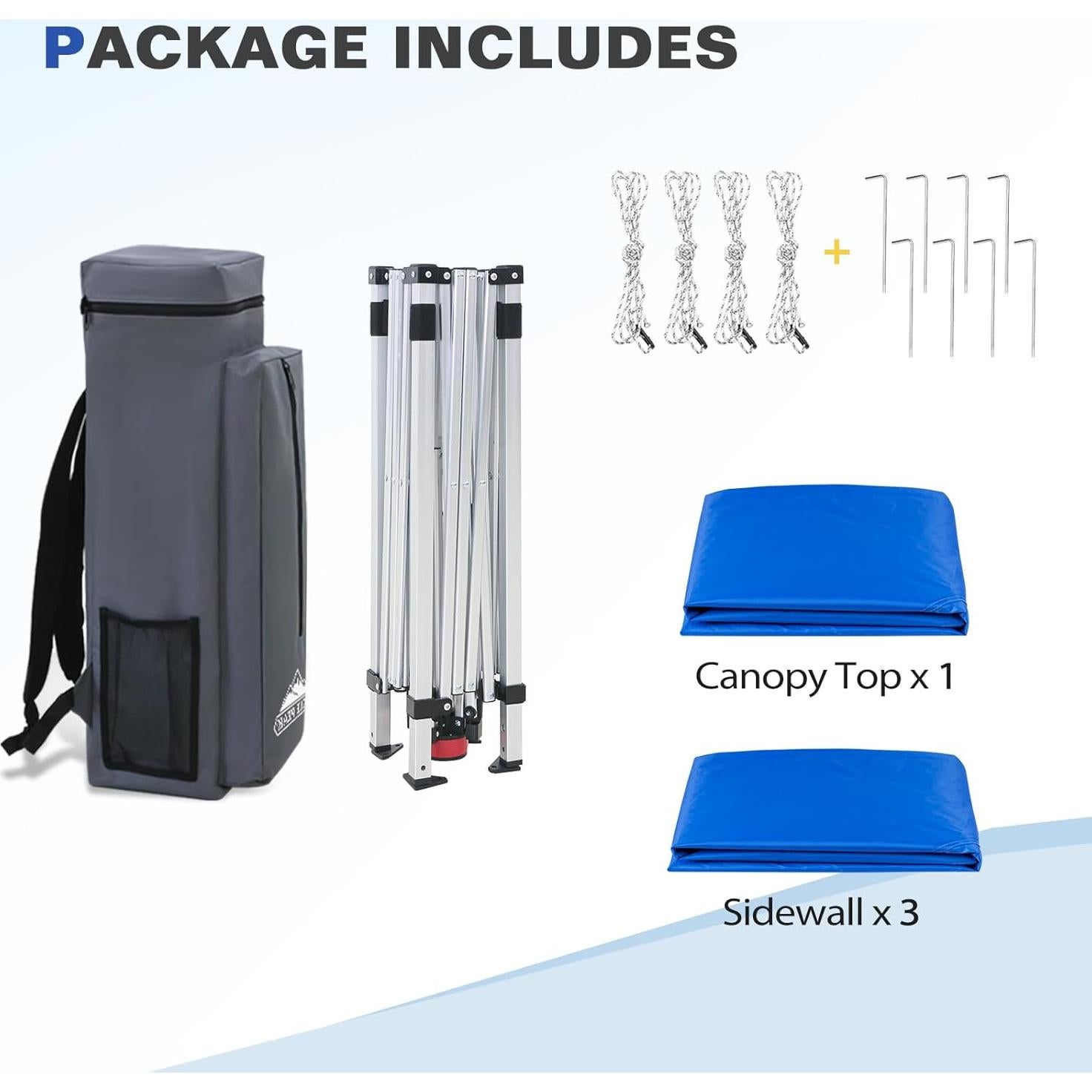 Carpa Pop Up EAGLE PEAK 8x8 Plegable Aluminio Azul