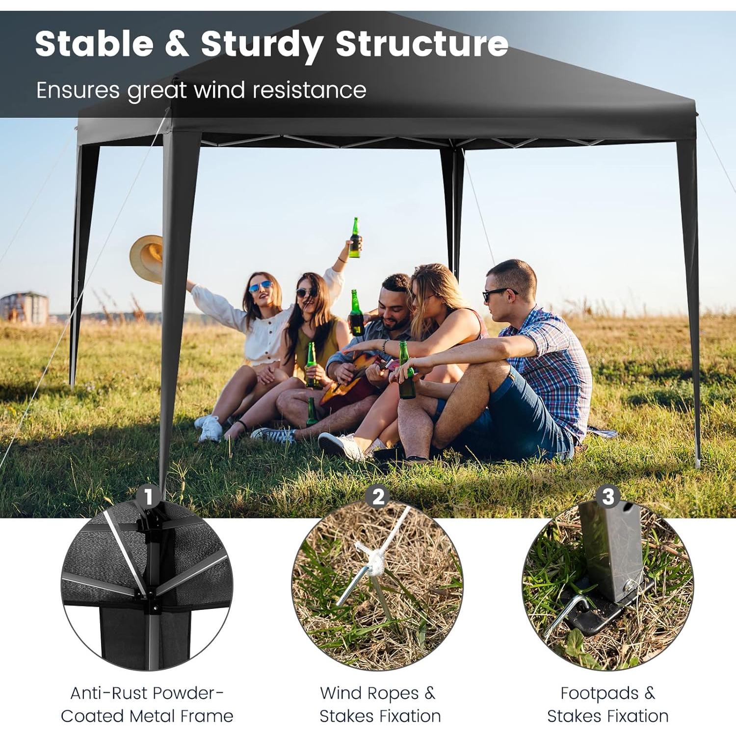 Carpa Plegable Tangkula 3 Alturas 3x3m Resistente al Agua