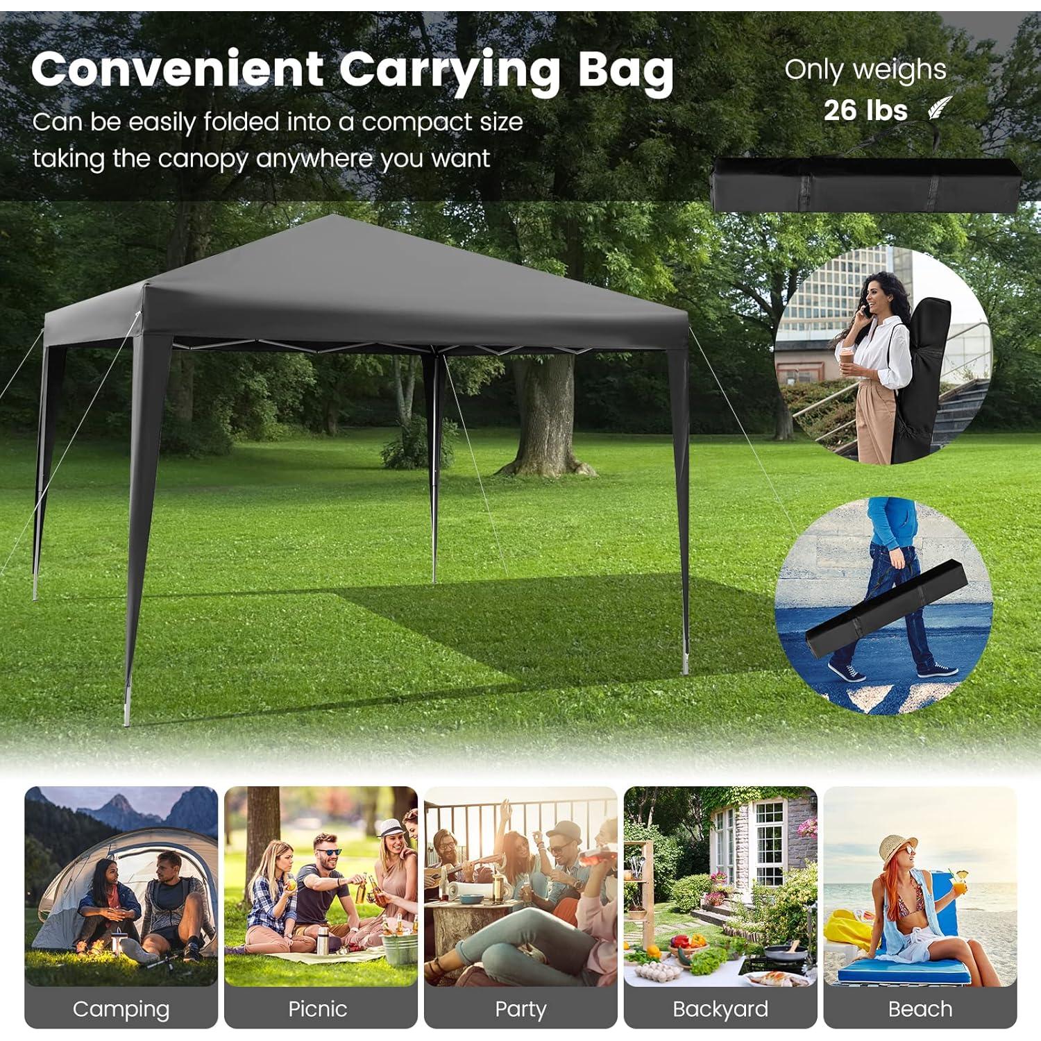 Carpa Plegable Tangkula 3 Alturas 3x3m Resistente al Agua