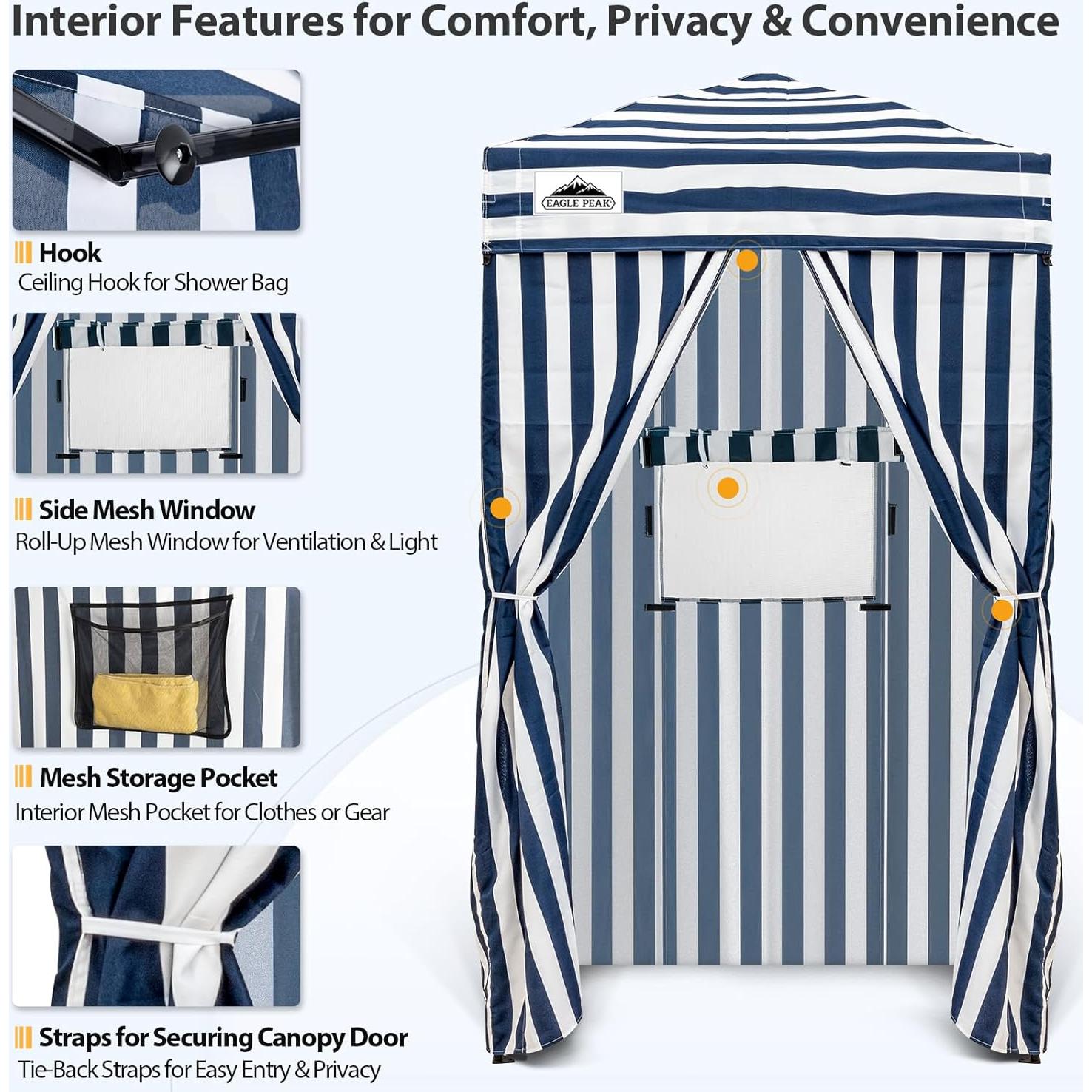 Carpa Pop-up EAGLE PEAK 4x4 m Blanca/Azul para Camping