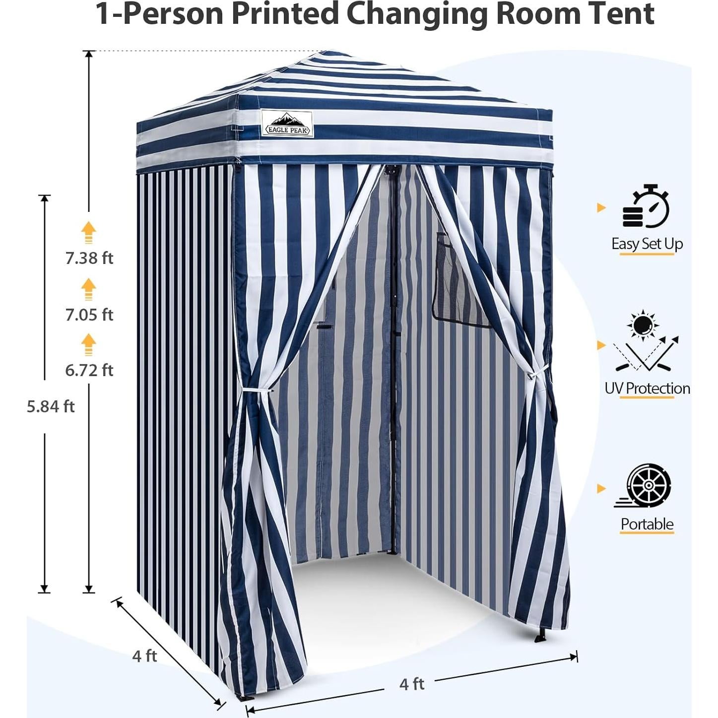 Carpa Pop-up EAGLE PEAK 4x4 m Blanca/Azul para Camping