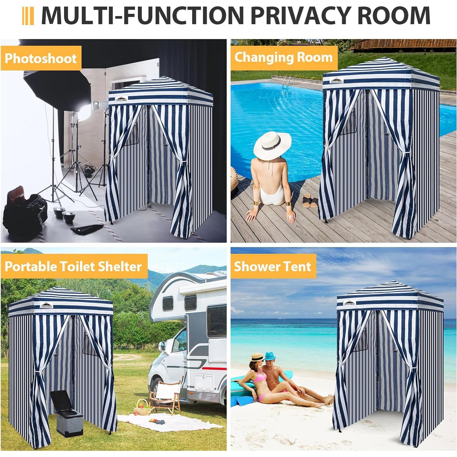 Carpa Pop-up EAGLE PEAK 4x4 m Blanca/Azul para Camping