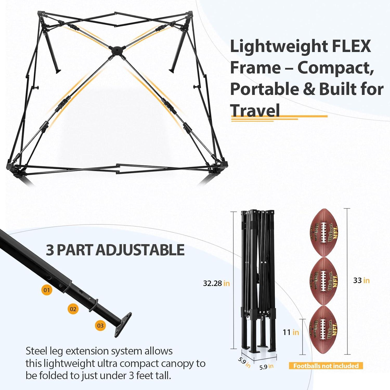 Carpa Pop-up EAGLE PEAK 4x4 m Blanca/Azul para Camping